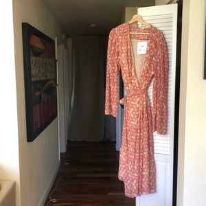 Never worn. Diane von Furstenberg summer wrap dress. Altered sleeves.